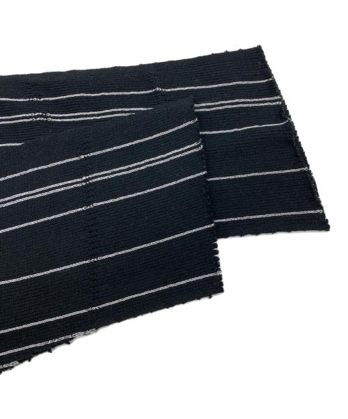 ISSEY MIYAKE（イッセイミヤケ）ISSEY MIYAKE (イッセイミヤケ) ストライプニットジャケット ブラック サイズ:2の古着・服飾アイテム