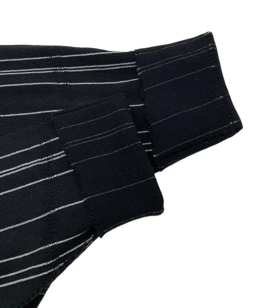 ISSEY MIYAKE（イッセイミヤケ）ISSEY MIYAKE (イッセイミヤケ) ストライプニットジャケット ブラック サイズ:2の古着・服飾アイテム