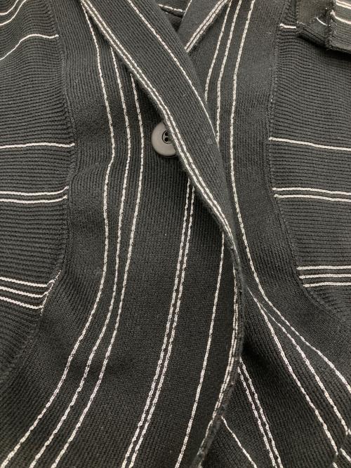 ISSEY MIYAKE（イッセイミヤケ）ISSEY MIYAKE (イッセイミヤケ) ストライプニットジャケット ブラック サイズ:2の古着・服飾アイテム