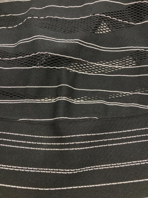 ISSEY MIYAKE（イッセイミヤケ）ISSEY MIYAKE (イッセイミヤケ) ストライプニットジャケット ブラック サイズ:2の古着・服飾アイテム