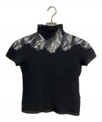 ISSEY MIYAKE meイッセイ ミヤケ ミー）の古着「ハンソデカットソー」｜ブラック