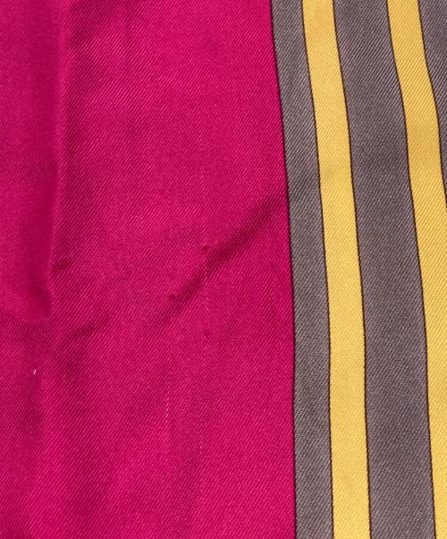 GUCCI（グッチ）GUCCI (グッチ) リバーシブルシルクスカーフ ピンク×ブラウン サイズ:167㎝の古着・服飾アイテム