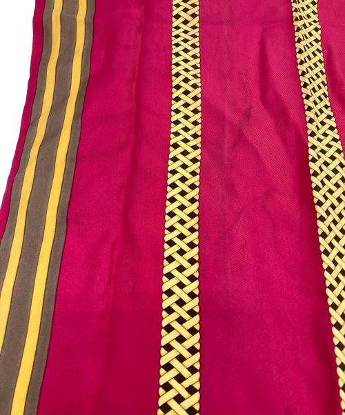 GUCCI（グッチ）GUCCI (グッチ) リバーシブルシルクスカーフ ピンク×ブラウン サイズ:167㎝の古着・服飾アイテム