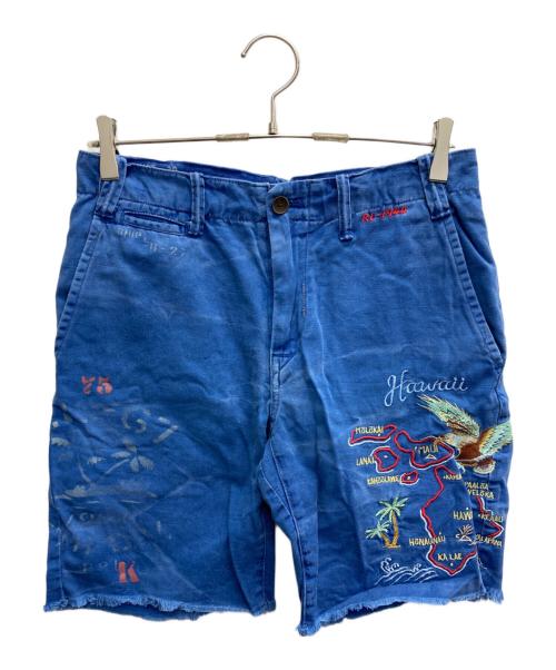 POLO RALPH LAUREN（ポロ・ラルフローレン）POLO RALPH LAUREN (ポロ・ラルフローレン) スーベニア ステンシル ショーツ ブルー サイズ:W30×L32の古着・服飾アイテム