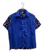 post imperialポスト インペリアル）の古着「Ijebu S/S Combo Shirt PI」｜ネイビー
