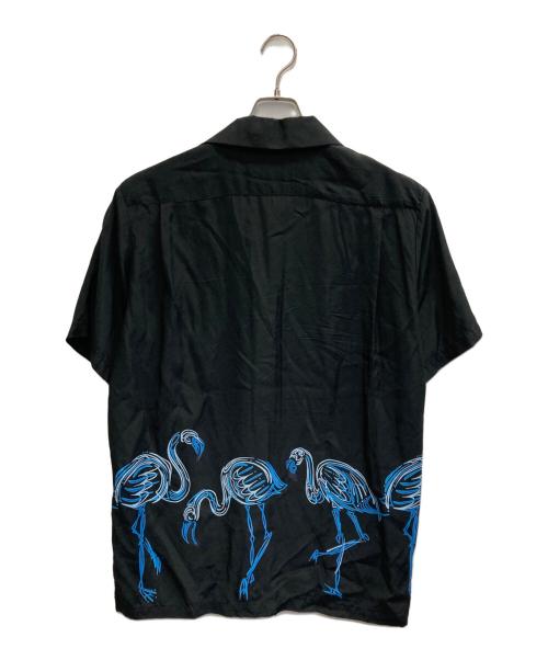 Aloha Blossom（アロハブロッサム）Aloha Blossom (アロハブロッサム) レーヨンオープンカラーシャツ ブラック サイズ:42の古着・服飾アイテム