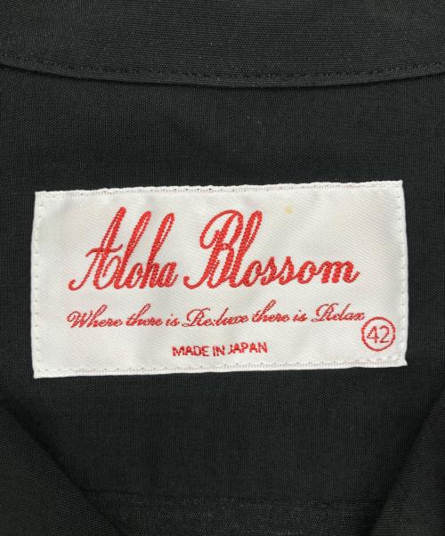 Aloha Blossom（アロハブロッサム）Aloha Blossom (アロハブロッサム) レーヨンオープンカラーシャツ ブラック サイズ:42の古着・服飾アイテム