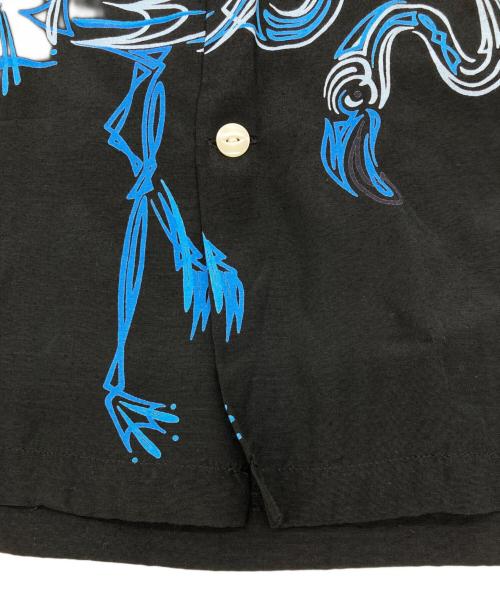 Aloha Blossom（アロハブロッサム）Aloha Blossom (アロハブロッサム) レーヨンオープンカラーシャツ ブラック サイズ:42の古着・服飾アイテム