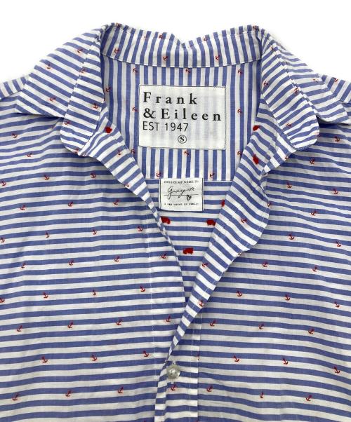 Frank&Eileen（フランクアンドアイリーン）Frank&Eileen (フランクアンドアイリーン) 錨ポイントストライプシャツ ブルー×ホワイト サイズ:Sの古着・服飾アイテム