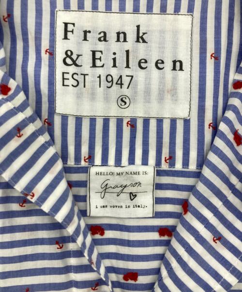Frank&Eileen（フランクアンドアイリーン）Frank&Eileen (フランクアンドアイリーン) 錨ポイントストライプシャツ ブルー×ホワイト サイズ:Sの古着・服飾アイテム