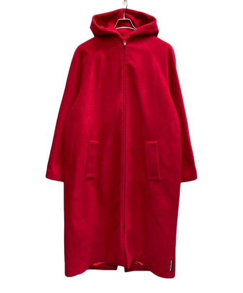 BALENCIAGA（バレンシアガ）BALENCIAGA (バレンシアガ) オーバーサイズフーテッドジップアップコート レッド サイズ:42の古着・服飾アイテム