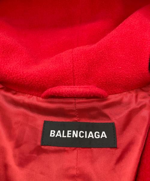 BALENCIAGA（バレンシアガ）BALENCIAGA (バレンシアガ) オーバーサイズフーテッドジップアップコート レッド サイズ:42の古着・服飾アイテム