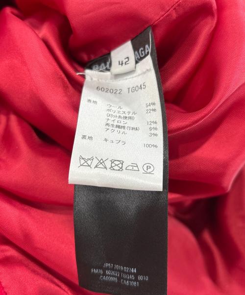 BALENCIAGA（バレンシアガ）BALENCIAGA (バレンシアガ) オーバーサイズフーテッドジップアップコート レッド サイズ:42の古着・服飾アイテム