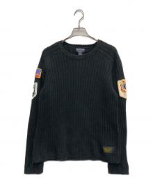 POLO JEANS（ポロジーンズ）の古着「ワッペンリブニット」｜ブラック