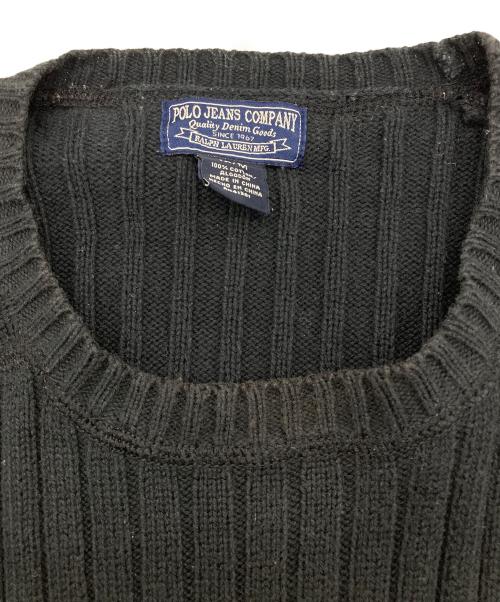POLO JEANS（ポロジーンズ）POLO JEANS (ポロジーンズ) ワッペンリブニット ブラック サイズ:Mの古着・服飾アイテム