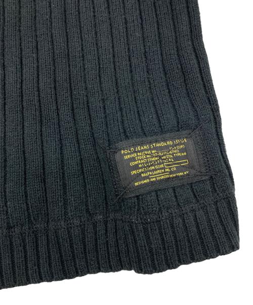 POLO JEANS（ポロジーンズ）POLO JEANS (ポロジーンズ) ワッペンリブニット ブラック サイズ:Mの古着・服飾アイテム