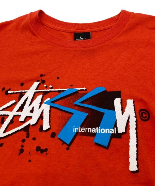 stussy（ステューシー）stussy (ステューシー) プリントTシャツ レッド サイズ:Lの古着・服飾アイテム