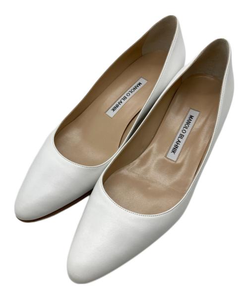 Manolo Blahnik（マノロブラニク）Manolo Blahnik (マノロブラニク) LISTONY/パンプス ホワイト サイズ:38の古着・服飾アイテム