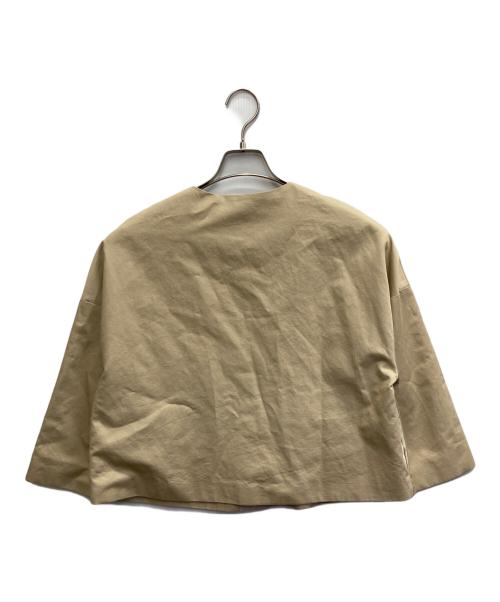 pot and tea（ポットアンドティー）POT AND TEA (ポットアンドティー) ノーカラーリネン混ジャケット ベージュ サイズ:FREEの古着・服飾アイテム