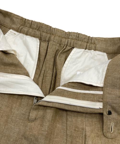 atelier naruse（アトリエナルセ）atelier naruse (アトリエナルセ) リネンコットンタックワイドパンツ ベージュ サイズ:2の古着・服飾アイテム