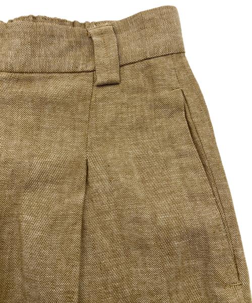 atelier naruse（アトリエナルセ）atelier naruse (アトリエナルセ) リネンコットンタックワイドパンツ ベージュ サイズ:2の古着・服飾アイテム