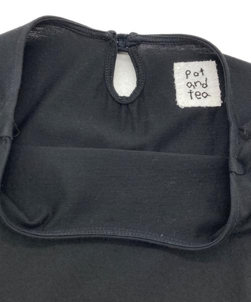 pot and tea（ポットアンドティー）POT AND TEA (ポットアンドティー) 半袖ブラウス ブラック サイズ:FREEの古着・服飾アイテム