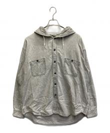 BEAMS（ビームス）の古着「シャンブレー フードシャツ」｜ライトグレー