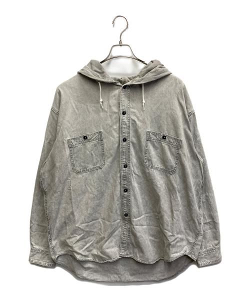 BEAMS（ビームス）BEAMS (ビームス) シャンブレー フードシャツ ライトグレー サイズ:XLの古着・服飾アイテム