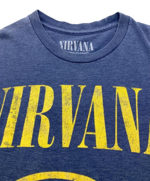 NIRVANA（ニルヴァーナ）NIRVANA (ニルヴァーナ) バンドプリントTシャツ ブルー サイズ:Mの古着・服飾アイテム