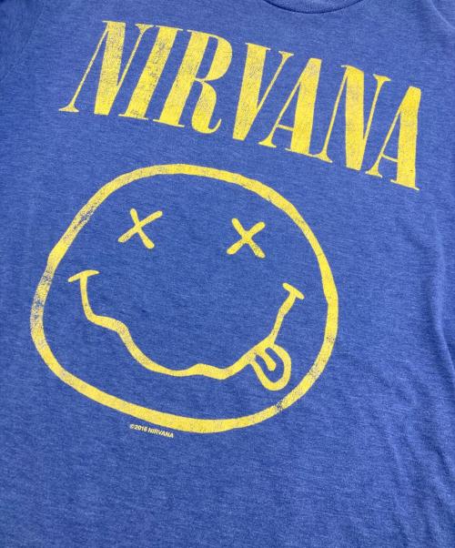 NIRVANA（ニルヴァーナ）NIRVANA (ニルヴァーナ) バンドプリントTシャツ ブルー サイズ:Mの古着・服飾アイテム