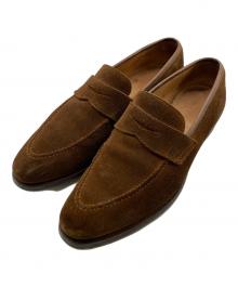 Crockett & Jones（クロケット＆ジョーンズ）の古着「SYDNEY スエードコインローファー」｜ブラウン