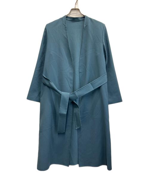 icB（アイシービー）icB (アイシービー) ノーカラーコート ブルー サイズ:4の古着・服飾アイテム