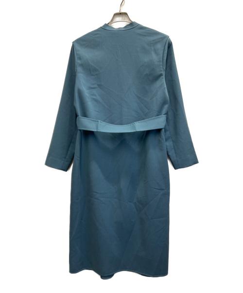 icB（アイシービー）icB (アイシービー) ノーカラーコート ブルー サイズ:4の古着・服飾アイテム