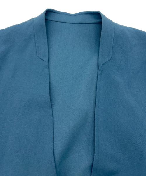 icB（アイシービー）icB (アイシービー) ノーカラーコート ブルー サイズ:4の古着・服飾アイテム