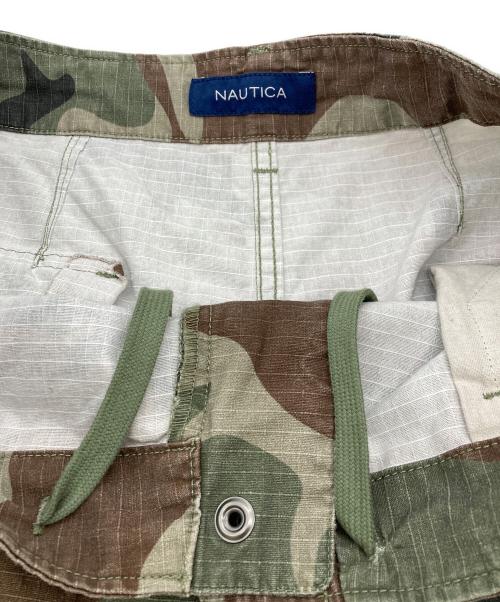NAUTICA（ノーティカ）NAUTICA (ノーティカ) FREAK'S STORE (フリークスストア) カーブシルエット リップストップ カモフラージュ柄 カーゴショーツ グリーン サイズ:L 未使用品の古着・服飾アイテム