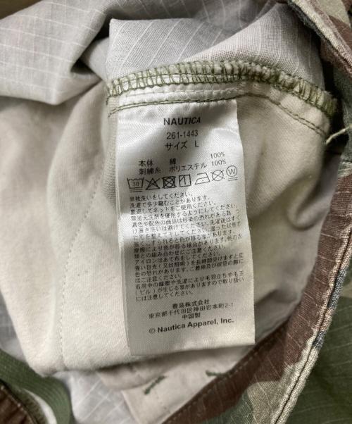 NAUTICA（ノーティカ）NAUTICA (ノーティカ) FREAK'S STORE (フリークスストア) カーブシルエット リップストップ カモフラージュ柄 カーゴショーツ グリーン サイズ:L 未使用品の古着・服飾アイテム