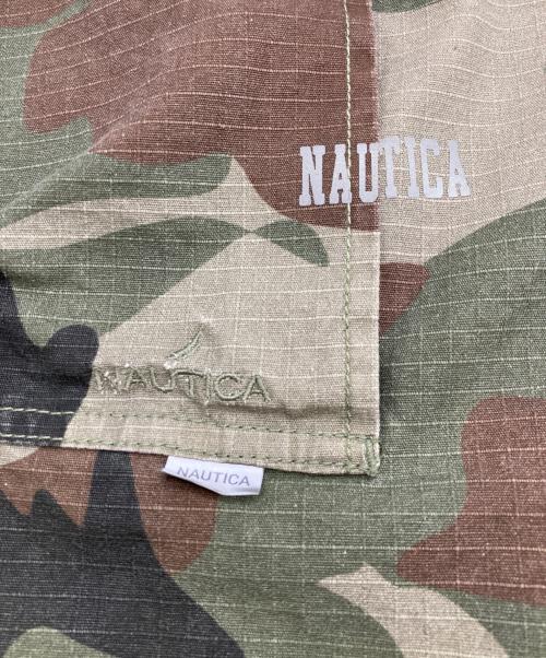 NAUTICA（ノーティカ）NAUTICA (ノーティカ) FREAK'S STORE (フリークスストア) カーブシルエット リップストップ カモフラージュ柄 カーゴショーツ グリーン サイズ:L 未使用品の古着・服飾アイテム