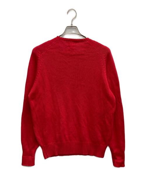 POLO RALPH LAUREN（ポロ・ラルフローレン）POLO RALPH LAUREN (ポロ・ラルフローレン) ポニーロゴコットンニット レッド サイズ:Lの古着・服飾アイテム