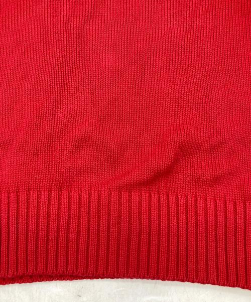 POLO RALPH LAUREN（ポロ・ラルフローレン）POLO RALPH LAUREN (ポロ・ラルフローレン) ポニーロゴコットンニット レッド サイズ:Lの古着・服飾アイテム