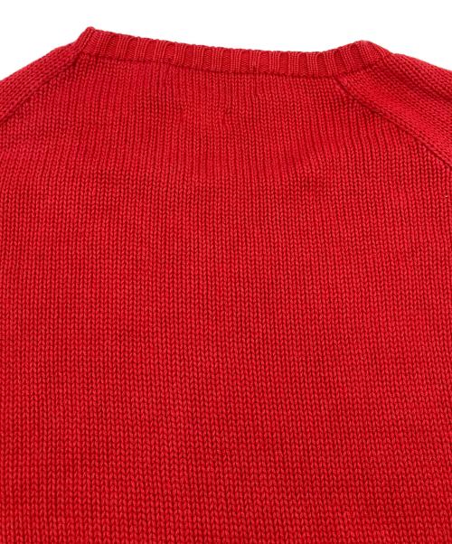 POLO RALPH LAUREN（ポロ・ラルフローレン）POLO RALPH LAUREN (ポロ・ラルフローレン) ポニーロゴコットンニット レッド サイズ:Lの古着・服飾アイテム