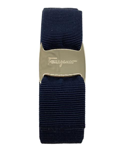 Salvatore Ferragamo（サルヴァトーレ フェラガモ）Salvatore Ferragamo (サルヴァトーレ フェラガモ) ヴァラリボンバレッタ ネイビーの古着・服飾アイテム