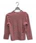 PLAY COMME des GARCONS (プレイコムデギャルソン) AD2023 Border Long Sleeve T-Shirt With Red Emblem レッド×ホワイト サイズ:XS：10000円