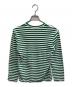 PLAY COMME des GARCONS (プレイコムデギャルソン) AD2024 Border Long Sleeve T-Shirt With Red Emblem グリーン×ホワイト サイズ:XS：10000円