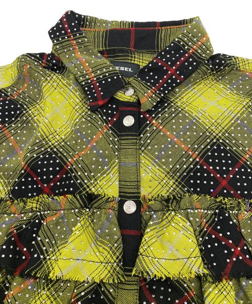 DIESEL（ディーゼル）DIESEL (ディーゼル) フリルシャツドレス イエロー サイズ:12の古着・服飾アイテム