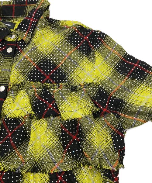 DIESEL（ディーゼル）DIESEL (ディーゼル) フリルシャツドレス イエロー サイズ:12の古着・服飾アイテム