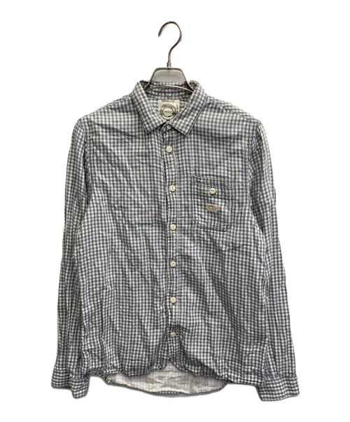 DIESEL（ディーゼル）DIESEL (ディーゼル) 長袖シャツ ネイビー×ホワイト サイズ:Lの古着・服飾アイテム