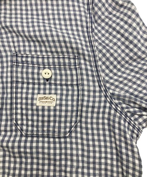 DIESEL（ディーゼル）DIESEL (ディーゼル) 長袖シャツ ネイビー×ホワイト サイズ:Lの古着・服飾アイテム