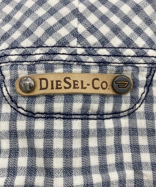 DIESEL（ディーゼル）DIESEL (ディーゼル) 長袖シャツ ネイビー×ホワイト サイズ:Lの古着・服飾アイテム