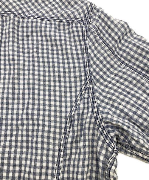 DIESEL（ディーゼル）DIESEL (ディーゼル) 長袖シャツ ネイビー×ホワイト サイズ:Lの古着・服飾アイテム