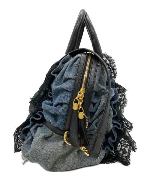 DOLCE & GABBANA（ドルチェ＆ガッバーナ）DOLCE & GABBANA (ドルチェ＆ガッバーナ) フラワーレース デニムバッグ インディゴの古着・服飾アイテム